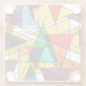 Modern Triangle Colorful Geometric  ガラスコースター (裏面)