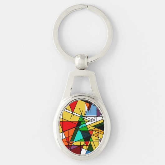 Modern Triangle Colorful Geometric  キーホルダー (正面)