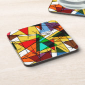 Modern Triangle Colorful Geometric  コースター (左側)