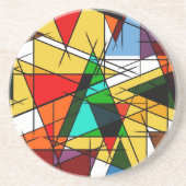 Modern Triangle Colorful Geometric  コースター (正面)