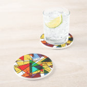 Modern Triangle Colorful Geometric コースター (側面)