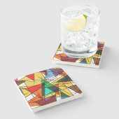 Modern Triangle Colorful Geometric  ストーンコースター (横)