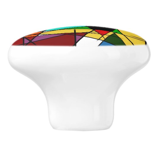 Modern Triangle Colorful Geometric  セラミックノブ (側面)