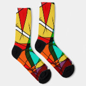 Modern Triangle Colorful Geometric  ソックス (右)