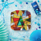 Modern Triangle Colorful Geometric ペーパープレート (パーティー)