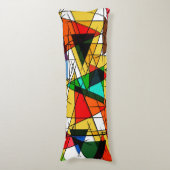 Modern Triangle Colorful Geometric ボディピロー (正面縦)