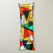 Modern Triangle Colorful Geometric ボディピロー (裏面 (縦))