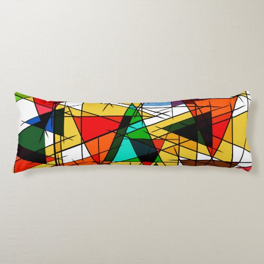 Modern Triangle Colorful Geometric ボディピロー (正面)