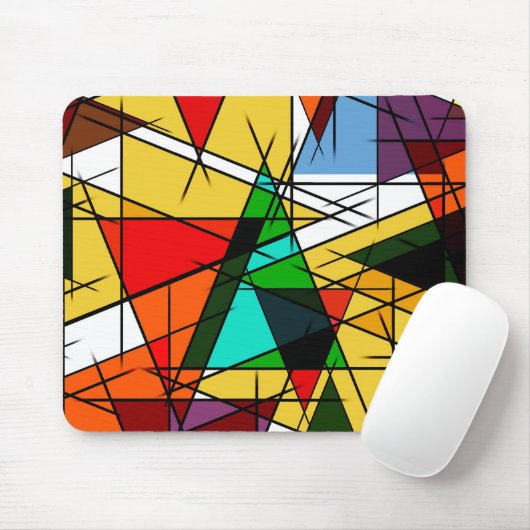 Modern Triangle Colorful Geometric  マウスパッド (マウス)