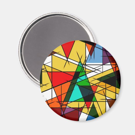 Modern Triangle Colorful Geometric マグネット (正面/裏面)
