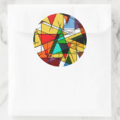 Modern Triangle Colorful Geometric  ラウンドシール (バッグ)