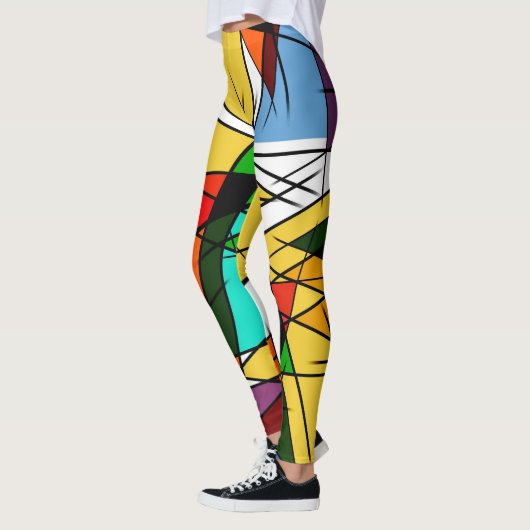 Modern Triangle Colorful Geometric  レギンス (左)