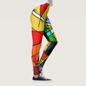 Modern Triangle Colorful Geometric  レギンス (右)