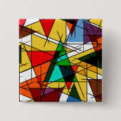 Modern Triangle Colorful Geometric  缶バッジ (正面)