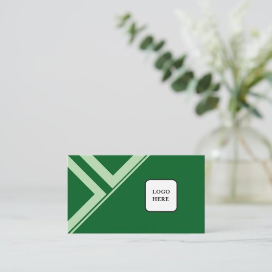 Modern Triangle Design Dark Green Business Card 名刺 (スタンド正面)