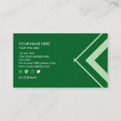 Modern Triangle Design Dark Green Business Card 名刺 (裏面)