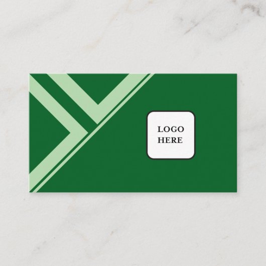Modern Triangle Design Dark Green Business Card 名刺 (正面)