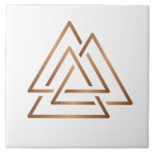 Modern Trinity Knot Tile - Minimalist Bronze タイル (正面)