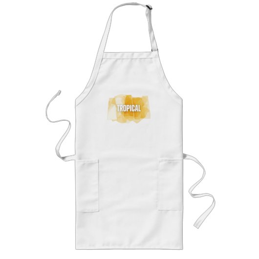 Modern Tropical Abstract Yellow Shapes Tee ロングエプロン (正面)