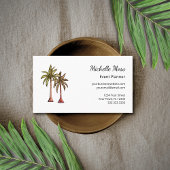 Modern Tropical Boho Palm Trees Event Planner  名刺