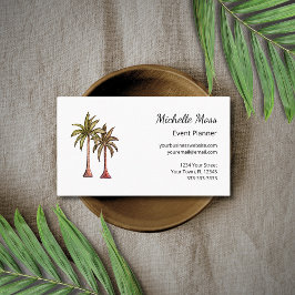 Modern Tropical Boho Palm Trees Event Planner  名刺