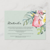 Modern Tropical Floral Hawaii Wedding エンクロージャーカード (正面)