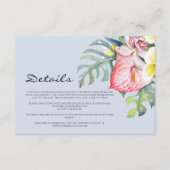 Modern Tropical Floral Hawaii Wedding エンクロージャーカード (正面)