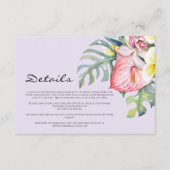 Modern Tropical Floral Hawaii Wedding エンクロージャーカード (正面)