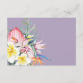 Modern Tropical Floral Hawaii Wedding エンクロージャーカード (裏面)