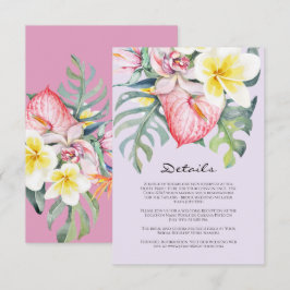 Modern Tropical Floral Hawaii Wedding エンクロージャーカード