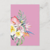 Modern Tropical Floral Hawaii Wedding エンクロージャーカード (裏面)