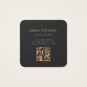 Modern Tropical Floral Square Business Card  (裏面)