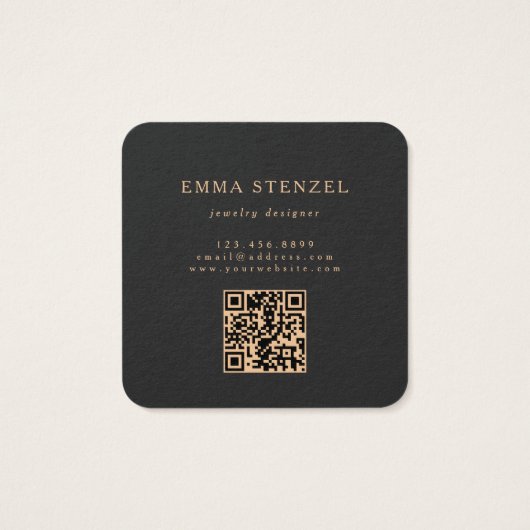 Modern Tropical Floral Square Business Card  (裏面)
