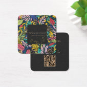 Modern Tropical Floral Square Business Card  (デスク)