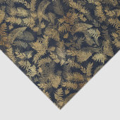 Modern Tropical Gold Foliage Blue Pattern 薄葉紙 (詳細)
