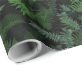 Modern tropical green foliage Black pattern ラッピングペーパー (ロールコーナー)