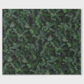 Modern tropical green foliage Black pattern ラッピングペーパー (フラット)