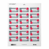 Modern Tropical ,Hibiscus Navy Blue Stripe Label ラベル (フルシート)