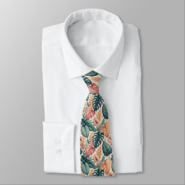 Modern Tropical Leaves Pattern Neck Tie ネクタイ