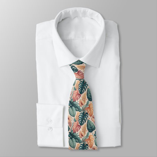 Modern Tropical Leaves Pattern Neck Tie ネクタイ (タイ)
