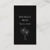 Modern Tropical Palm Trees Drawing Black 名刺 (正面)