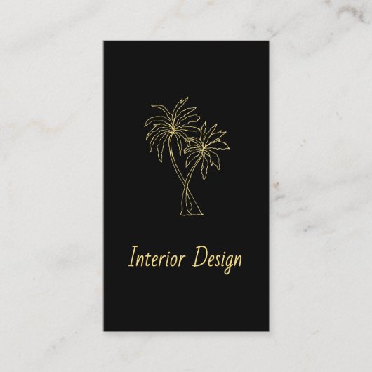 Modern Tropical Palm Trees Elegant Interior Design 名刺 (正面)