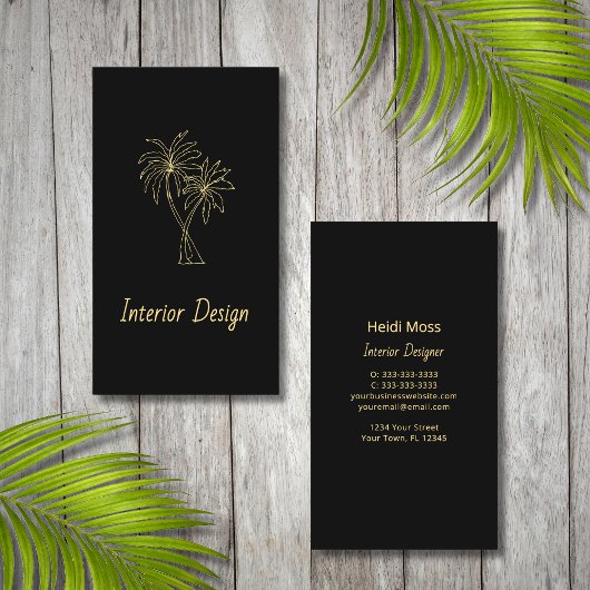 Modern Tropical Palm Trees Elegant Interior Design 名刺