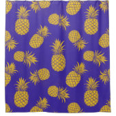 Modern Tropical Pineapple Watercolor シャワーカーテン (正面)