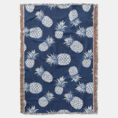 Modern Tropical Pineapple Watercolor スローブランケット (正面縦)