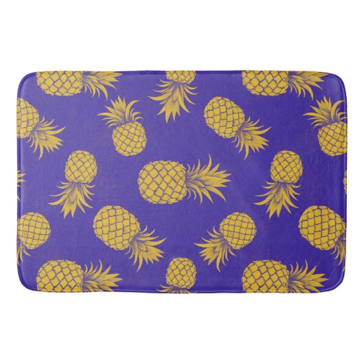 Modern Tropical Pineapple Watercolor バスマット (正面)