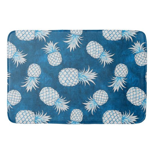 Modern Tropical Pineapple Watercolor バスマット (正面)