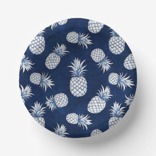 Modern Tropical Pineapple Watercolor ペーパーボウル (正面)