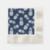 Modern Tropical Pineapple Watercolor 縁ありカクテルナプキン (正面)