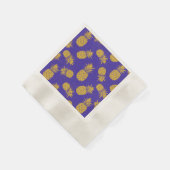 Modern Tropical Pineapple Watercolor 縁ありカクテルナプキン (角)